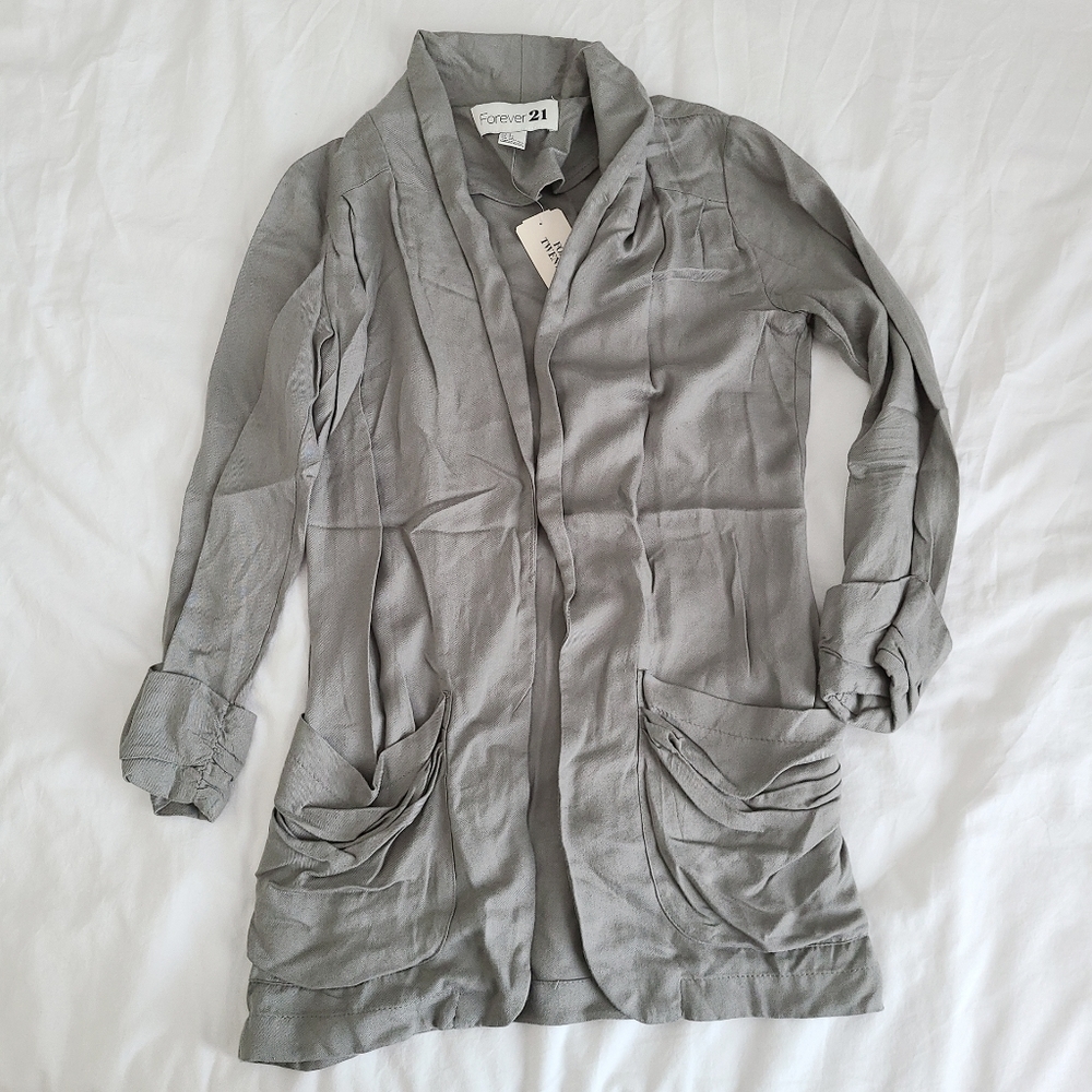 Forever 21 Grey Light Weight Blazer Size 0 2 XS